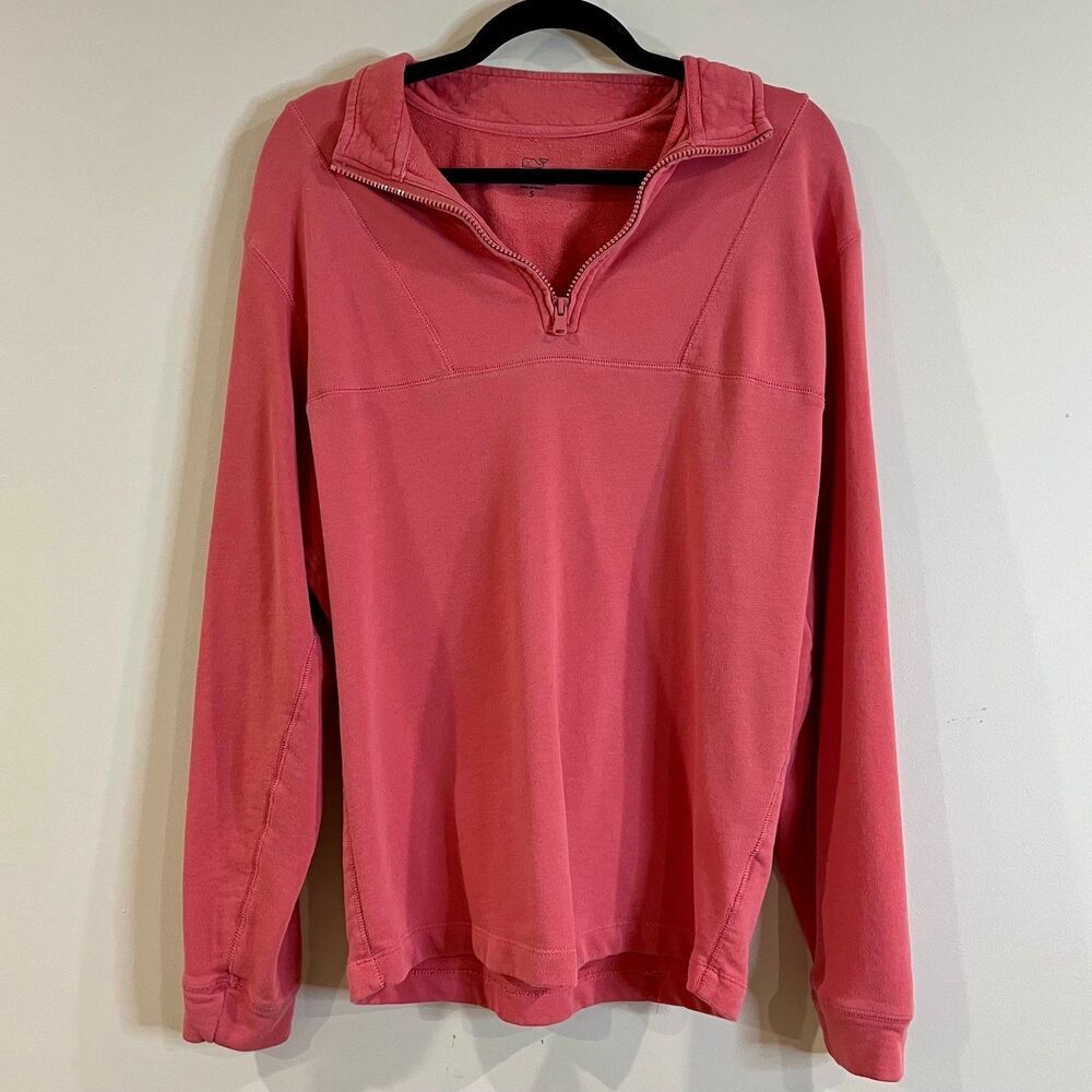 Vineyard Vines Men’s Sun Washed Quarter-Zip Pullover Jetty Red size Small